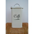 New Design Cream Enamel Welsh "Coffi" Coffee Canister